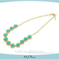 trendy bead necklace with green bead necklace with colorful stone